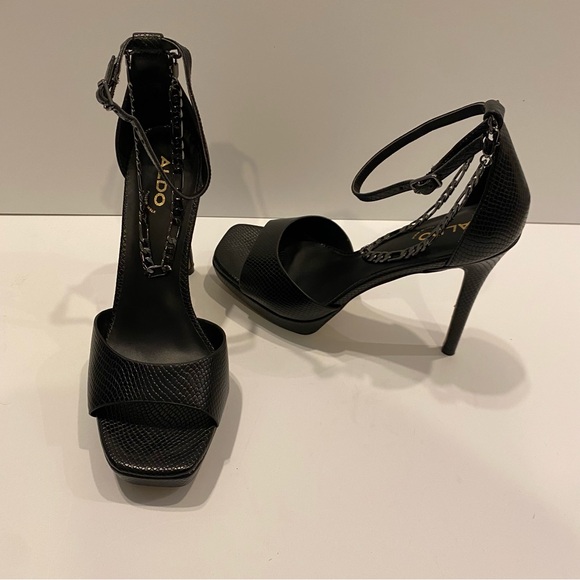 Aldo Priscilla Pumps with anklet attached in black leather - Picture 11 of 11